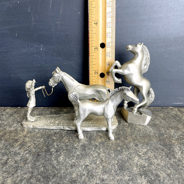 Pewter horse miniatures - Kraczkowski, Hudson, C.A.T - 1980s vintage