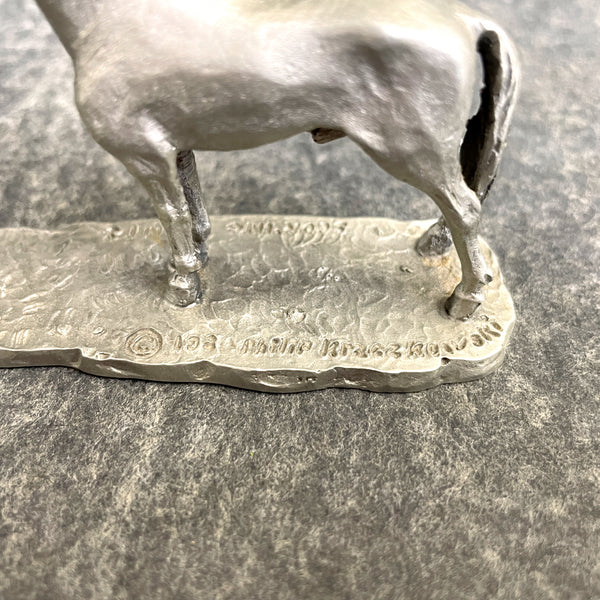 Pewter horse miniatures - Kraczkowski, Hudson, C.A.T - 1980s vintage