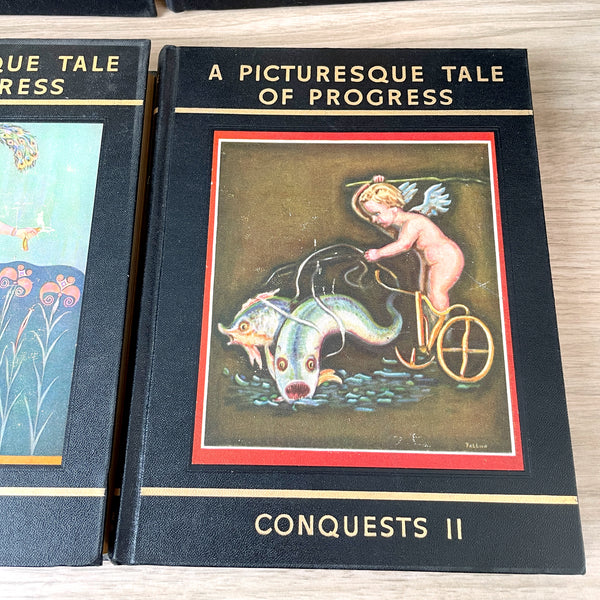 A Picturesque Tale of Progress - 9 volume set - 1949 sixth printing - NextStage Vintage