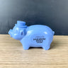 Blue hard plastic advertising piggy bank - 1970s vintage - NextStage Vintage