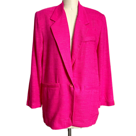 1980s super hot pink unstructured blazer by Worthington - size 8 - NextStage Vintage