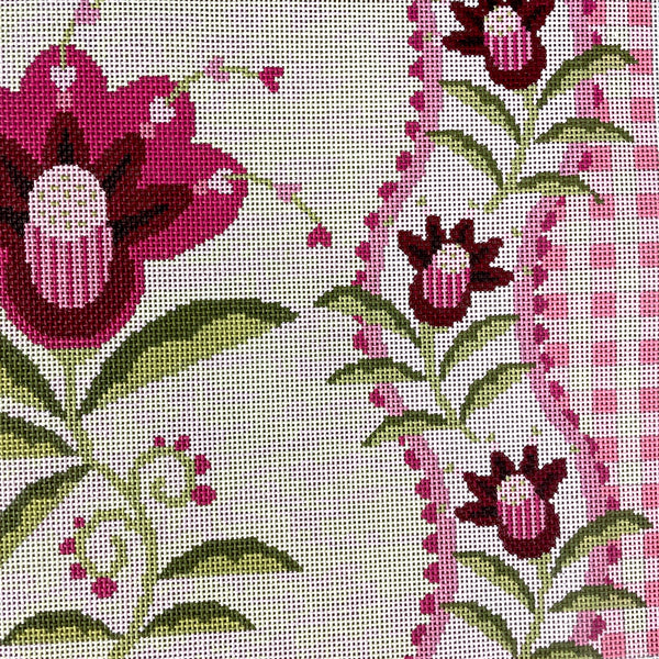 Birds of a Feather Pink Floral needlepoint canvas #BF516 - NextStage Vintage