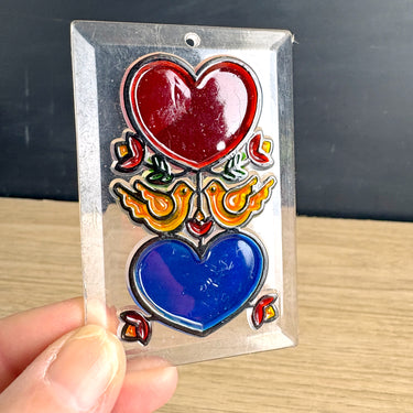 Set of 6 vintage plastic faux stained glass suncatchers - 1980s vintage - NextStage Vintage