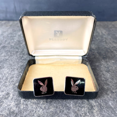 Playboy silver cufflinks - 1980s vintage - NextStage Vintage