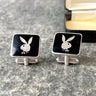 Playboy silver cufflinks - 1980s vintage - NextStage Vintage
