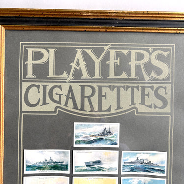 Framed 1939 John Player & Sons “Modern Naval Craft” cigarette cards – half set display - NextStage Vintage