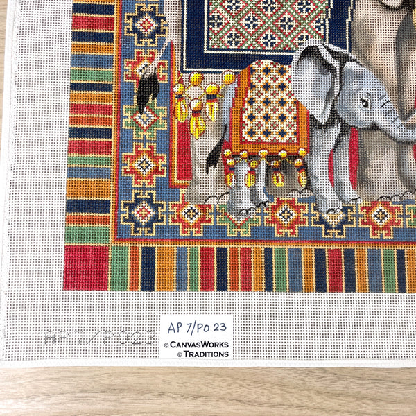 CanvasWorks Traditions elephants needlepoint canvas #AP7/PO23 - NextStage Vintage