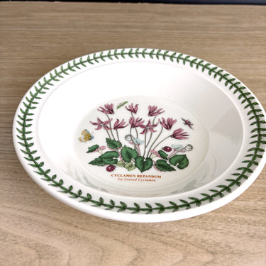 Portmeirion Botanic Garden Rimmed Individual Pasta Bowl 8.5" - Ivy Leaved Cyclamen - NextStage Vintage