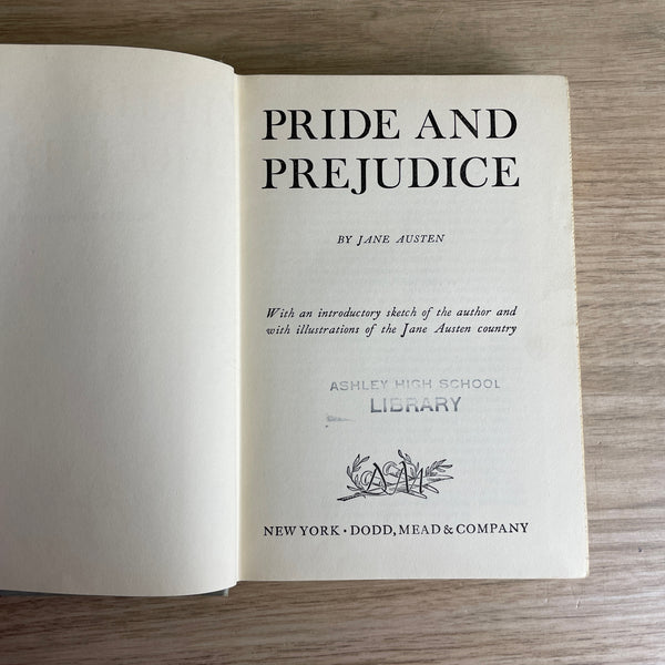 Pride and Prejudice - Jane Austen - ex school library hardcover - 1945