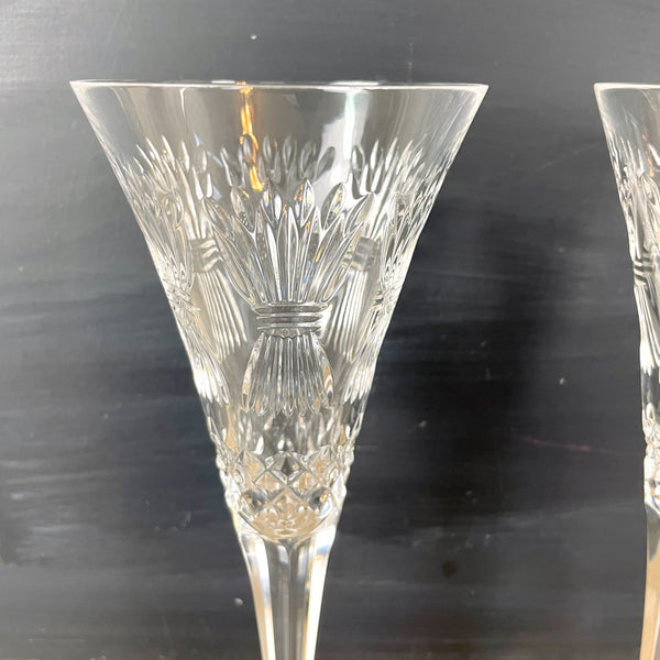 Waterford Millennium Toasting Flute pair - Prosperity - 1998 - NextStage Vintage