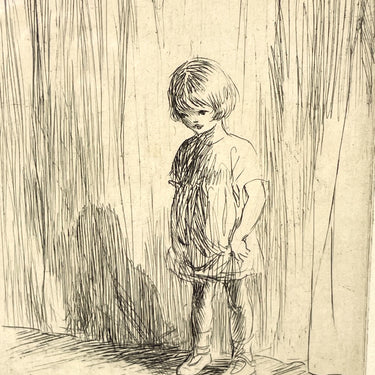 Eileen Soper signed etching "The New Pupil" - framed - NextStage Vintage