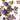 Vintage half apron – white with purple floral and berry print – rickrack trim - NextStage Vintage