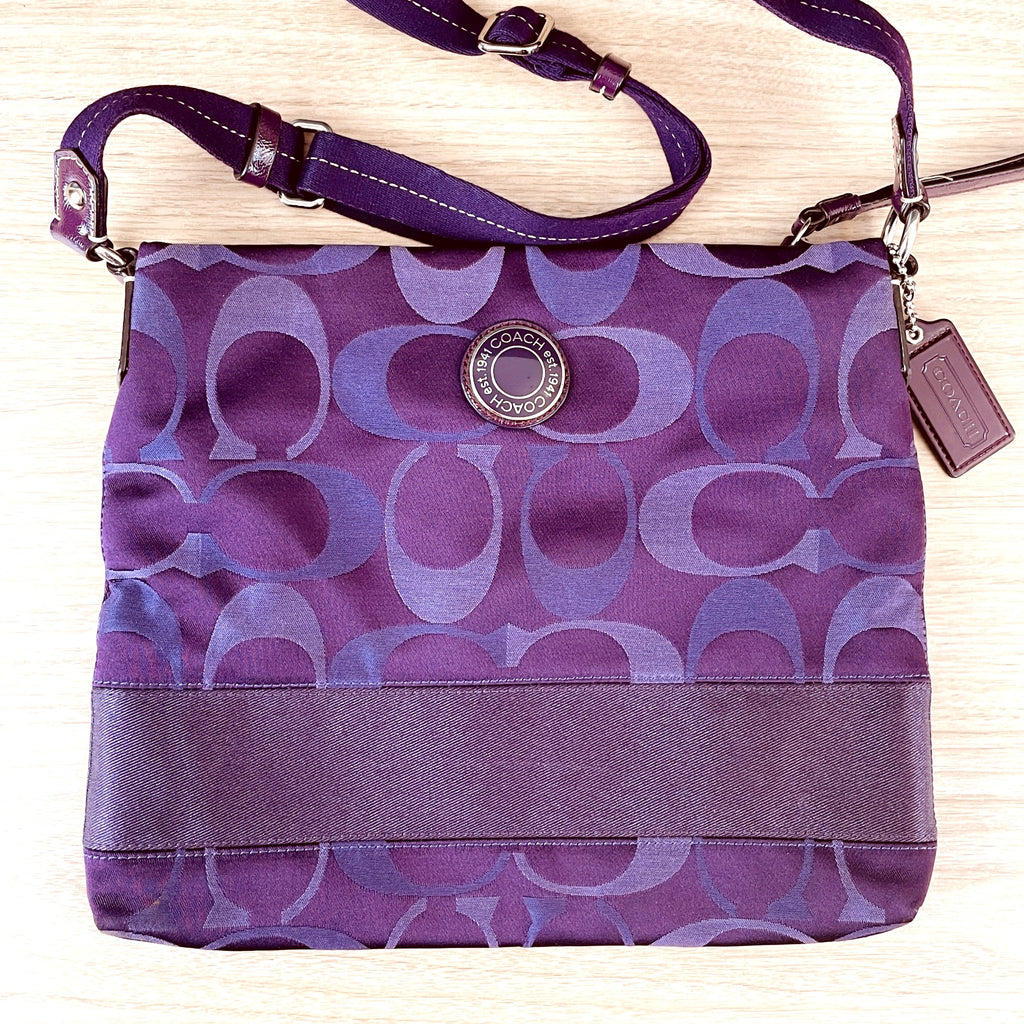 Coach purple jacquard crossbody purse - NextStage Vintage
