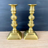 Brass candlesticks with push ups - late 19th century antique - NextStage Vintage