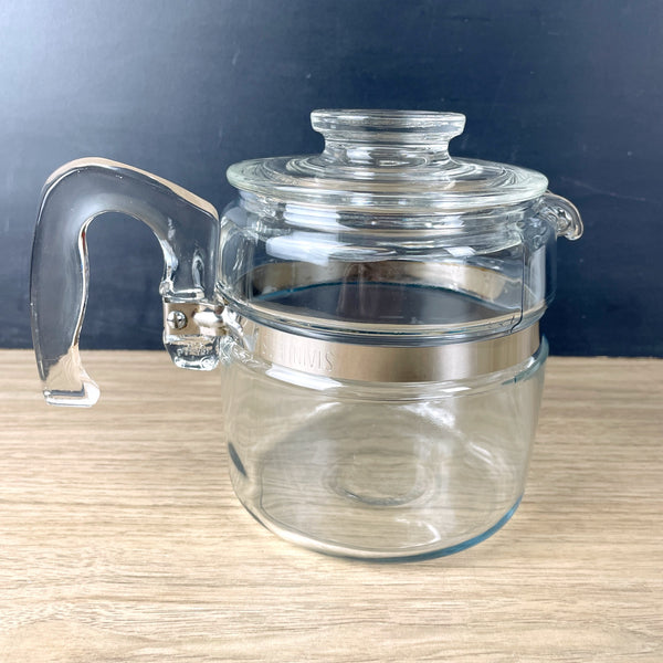 4 cup Pyrex Clear Glass Percolator - no interior parts -vintage - NextStage Vintage