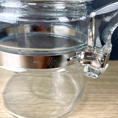 4 cup Pyrex Clear Glass Percolator - no interior parts -vintage - NextStage Vintage