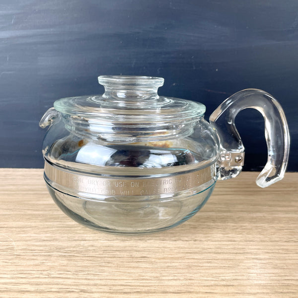 6 cup Pyrex flameware 8446B glass teapot with lid - vintage Pyrex - NextStage Vintage