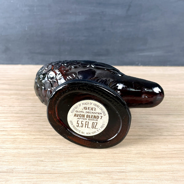Avon quail decanter with Avon Blend 7 aftershave - 1970s vintage - NextStage Vintage