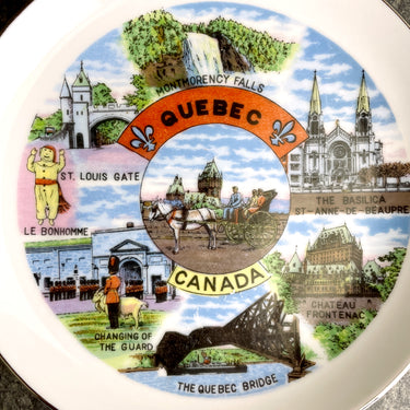 Quebec, Canada souvenir plate - 1960s vintage travel - NextStage Vintage