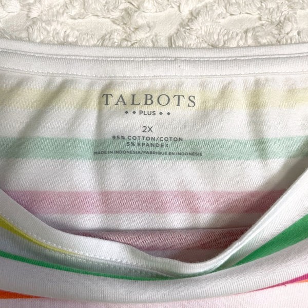 Talbots round neck rainbow striped tunic - size 2X - NextStage Vintage