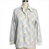 1970s Lucky Winner rainbow plaid blouse - size medium - large - NextStage Vintage