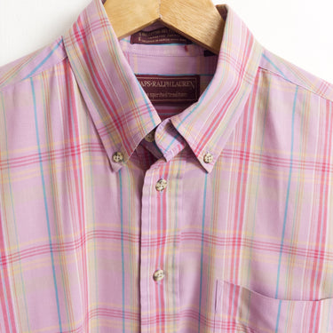 1990s Vintage Chaps Ralph Lauren Plaid Long Sleeve Shirt - Mens Size M - NextStage Vintage