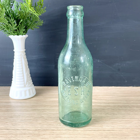 Ravenna Ohio E.S.H. Bottling Works glass soda bottle - vintage glass - NextStage Vintage