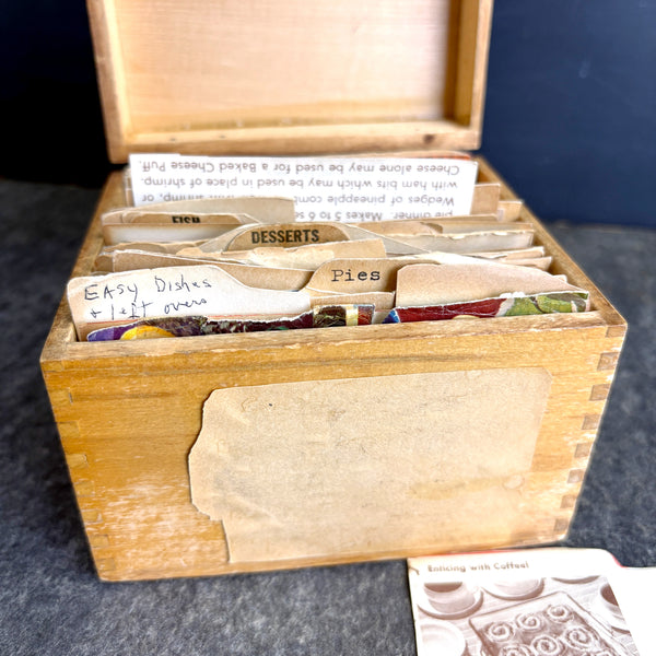 Recipe box filled with 1960s-1970s recipes - vintage kitchen