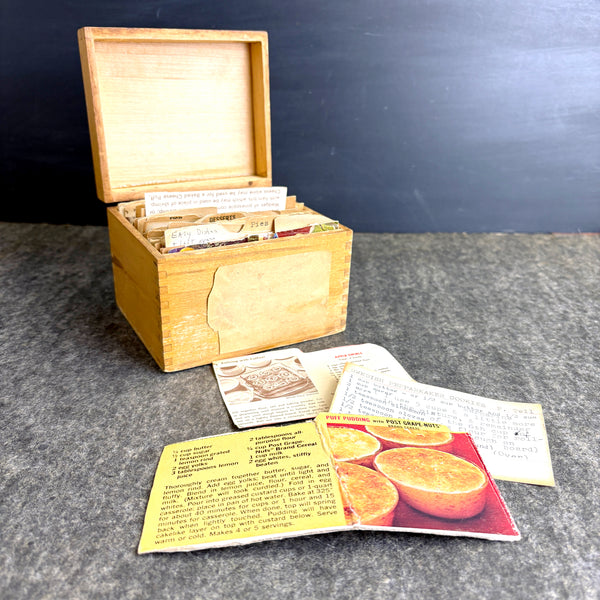 Recipe box filled with 1960s-1970s recipes - vintage kitchen