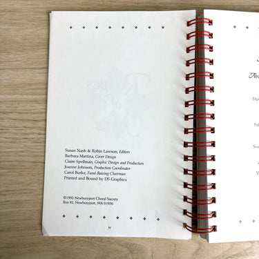 Recipes of Note - Newburyport, MA Choral Society community cookbook - 1992 - NextStage Vintage