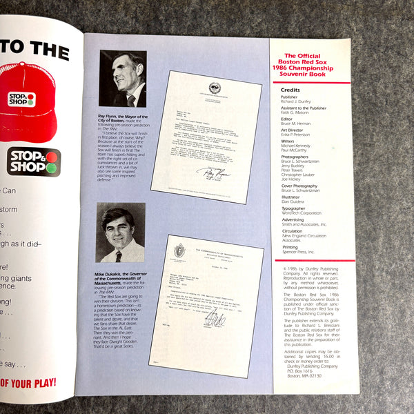 Boston Red Sox 1986 Championship souvenir book and program - set of 2 - NextStage Vintage