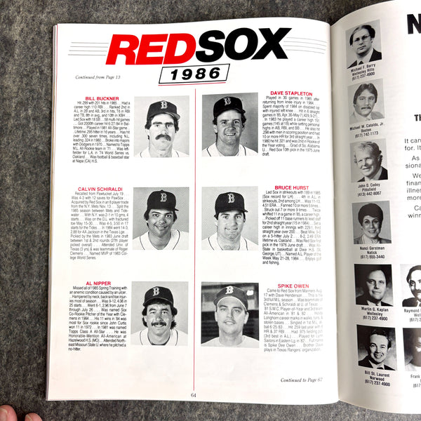 Boston Red Sox 1986 Championship souvenir book and program - set of 2 - NextStage Vintage