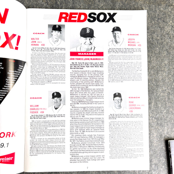 Boston Red Sox 1986 Championship souvenir book and program - set of 2 - NextStage Vintage