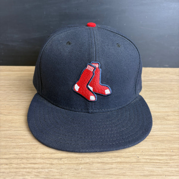 Boston Red Sox New Era Authentic Collection early 2000s polyester MLB fitted cap - size 7 5/8 - NextStage Vintage