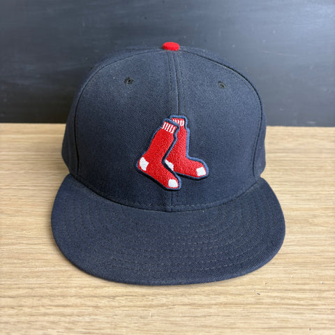 Boston Red Sox New Era Authentic Collection early 2000s polyester MLB fitted cap - size 7 5/8