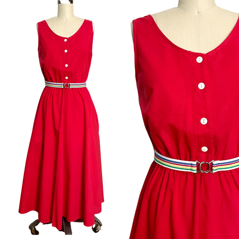 1970s red sleeveless sundress - size small - NextStage Vintage