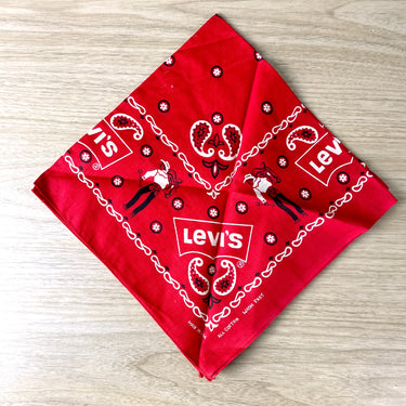 Levi's wash fast red cowboy bandana - vintage 1970s - NextStage Vintage