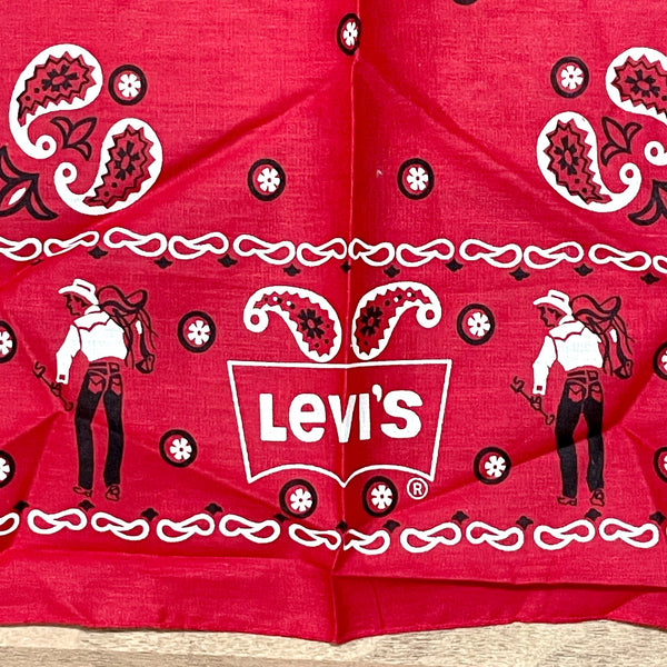 Levi's wash fast red cowboy bandana - vintage 1970s - NextStage Vintage