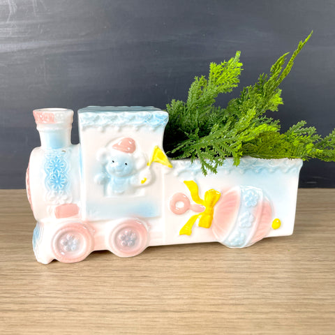 Relpo Baby train ceramic planter - 1960s vintage - NextStage Vintage