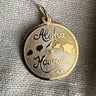 Aloha Hawaii Disc Charm Rembrandt Charms Gold Plated Sterling Silver 925 Pendant - NextStage Vintage