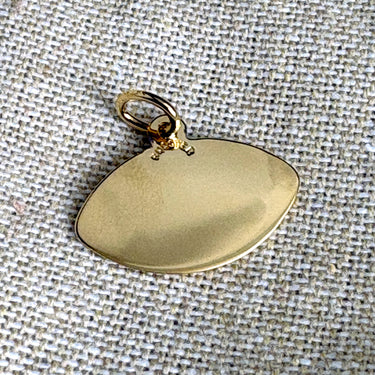 Flat Football Charm Rembrandt Charms Gold Plated Sterling Silver Pendant - NextStage Vintage