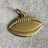 Flat Football Charm Rembrandt Charms Gold Plated Sterling Silver Pendant - NextStage Vintage