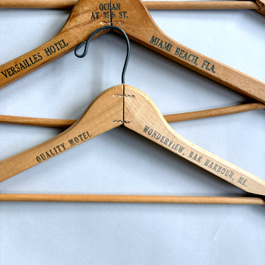 Lot 3 Vintage Wood Resort Hangers - Versailles Miami, Wonderview Bar Harbor ME - NextStage Vintage