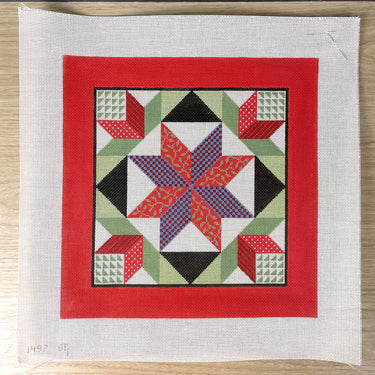 Susan Roberts Crowned Star needlepoint canvas #1497 - NextStage Vintage