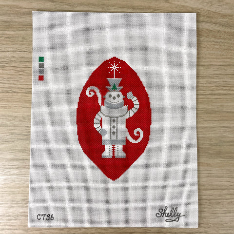 Shelly Tribbey Designs Snowman Robot needlepoint canvas #C736 - NextStage Vintage