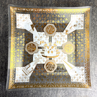 Vintage 1950s Rojack bent glass serving tray - Republique Francaise design - NextStage Vintage