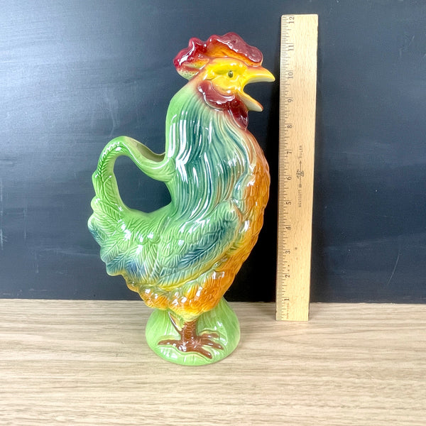 St Clément rooster pitcher - le coq gaulois French majolica - 1930s vintage - NextStage Vintage