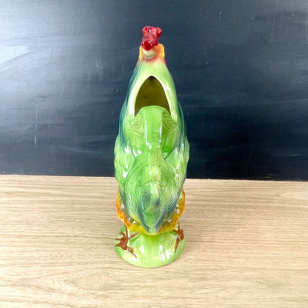 St Clément rooster pitcher - le coq gaulois French majolica - 1930s vintage - NextStage Vintage