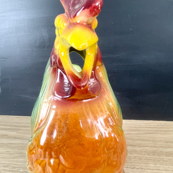 St Clément rooster pitcher - le coq gaulois French majolica - 1930s vintage - NextStage Vintage