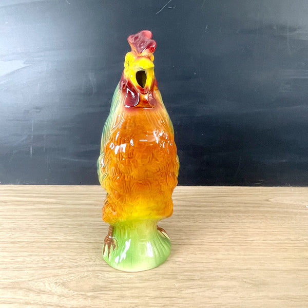 St Clément rooster pitcher - le coq gaulois French majolica - 1930s vintage - NextStage Vintage